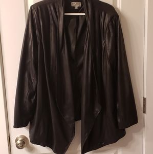 Black Cascade Front Blazer